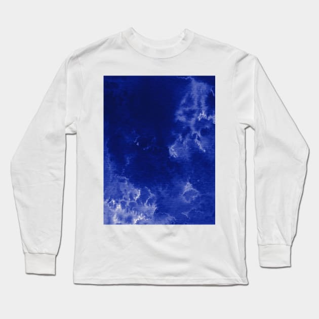 Watercolor wash - dark blue Long Sleeve T-Shirt by wackapacka